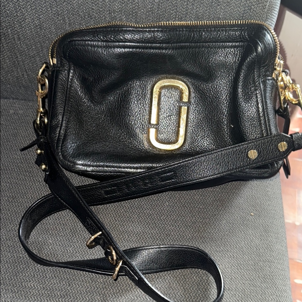 Marc Jacobs Black Leather Crossbody Bag